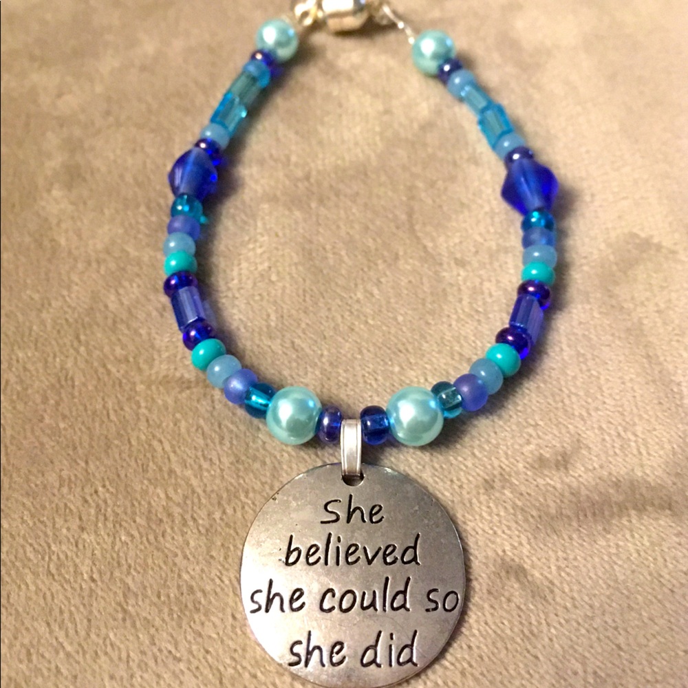 She Believed She Could, Girl’s Bracelet, Blue
